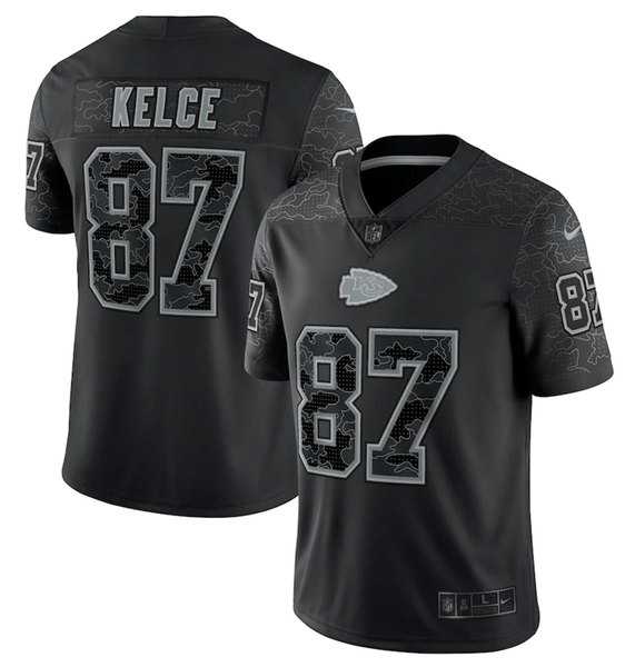 Men's Kansas City Chiefs #87 Travis Kelce Black Reflective Limited Stitched Jersey,We sell and wholesale Men's Kansas City Chiefs #87 Travis Kelce Black Reflective Limited Stitched Jersey on line form chian!